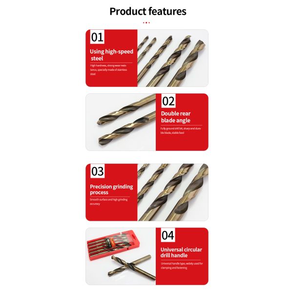 4mm 5mm CNC Drill Bits Cobalt 6mm 8mm Straight High Speed Drill Bit Set M35