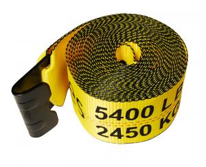 Quality 4 Inch Winch Strap With Flat Hook Heavy Duty Ratchet Strap WLL 5400lbs Flatbed Cargo Control Products wholesale