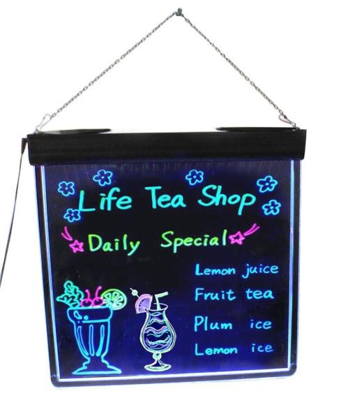 Cheap Flashing Illuminated Erasable Neon LED Writing Board Menu Table Sign with Controller Acrylic table edge sign for sale