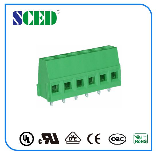PCB Mount Terminal Block Pitch 5.0mm 300v 10a Brass Clamp Cage Connection