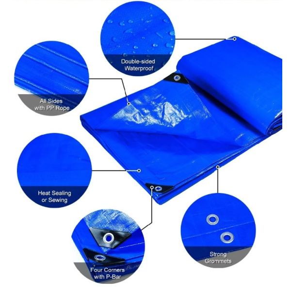 Cross Laminated Plastic PE Tarpaulin Fabric Sheet Poly Tarp With UV Protect