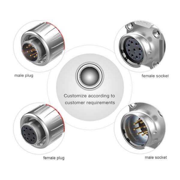 Solid Quality 9 pin Circular Connector with TUV/UL/CCC Certification DC Jack Connector Cable for Signal Equipment