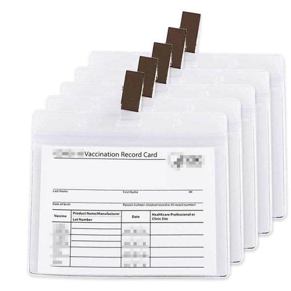Cheap PVC 4x3 Cdc Vaccination Immunization Vaccine Card Protector With String for sale