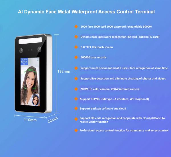 Cheap AI Dynamic Face Recognition Access Control 0.2s Recognition Speed for sale