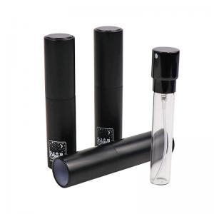 China Logo Printing Black Perfume Atomizers 0.4OZ 12ml 0.5OZ 15ml Glass Spray Bottle on sale