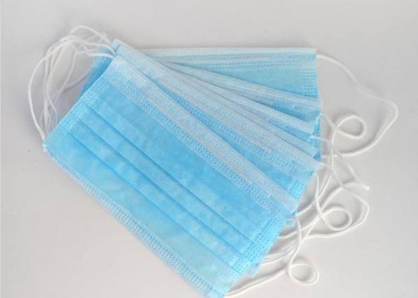 Three Layer Disposable Earloop Face Mask Good Air Permeability Lightweight