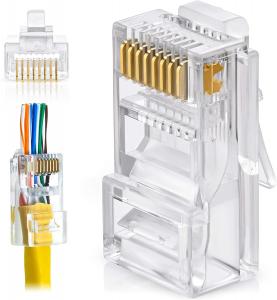Quality Male UTP Cat5e Cat6 Toolless RJ45 Connector For LAN Cable wholesale