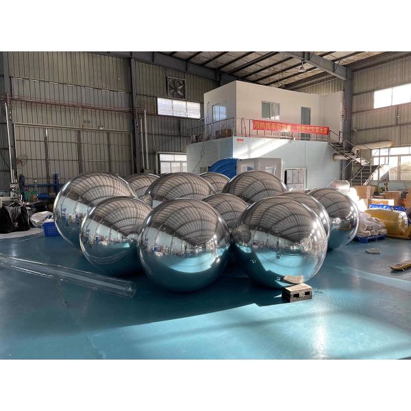hot selling customize logo size silver golden inflatable reflective pvc mirror ball