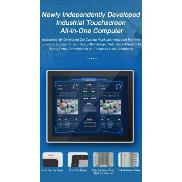 ZXTLCD Ip65 Waterproof Dustproof Industrial Display Devices All in One Embedded Pc 21.5 Inch Touch Monitors