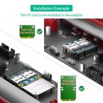 Dual TF Micro SD Card To Mini PCI-E Express With Half Bracket Memory Card Reader