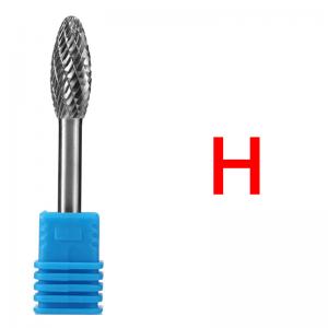 Quality 6mm Shank Oval Shape Carbide Diamond Rotary Burr Grinding Burrs with Bidentate Pattern wholesale