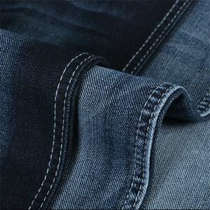 China Jersey Denim Jeans Fabric 9.2oz 160cm Width Reactive Dyeing With Terry Bottom on sale