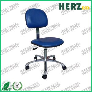 Quality Industrial PU Leather ESD Office Chair Adjustable Revolving With Chrome Leg wholesale