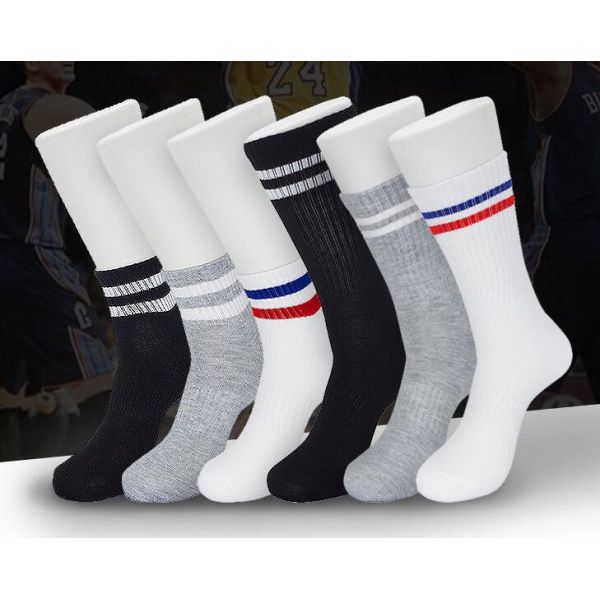 2021Top Manufacturers customized low high cut football socks mens fashion socks accept the customer logo