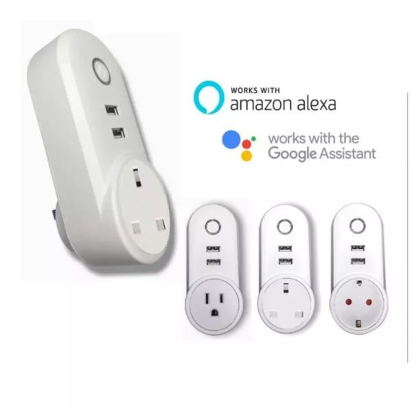 Home Automation System Wifi Smart Plug Socket Non - Grounding 10A Rated Current