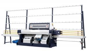 China Straight line Glass edging machine 9 grinding head linear polishing machine on sale