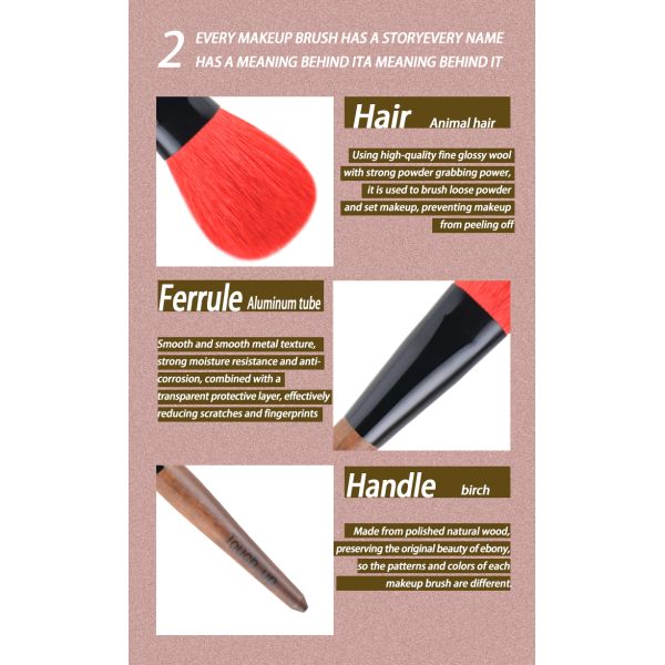 267A68107 7pcs Makeup Brush Set Private Label Luxury Animal Hair Makeup Brush Set