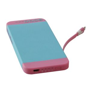 5000mAh Capacity power banks, Plastic, fixed micro usb cable, Charger