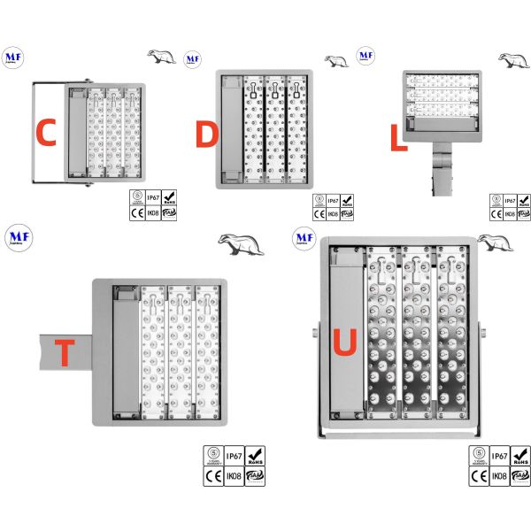 IP67 Dustproof 60W-300W LED Flood Light With Sensor Photocell For Parking Lot Tunnel Bridge Junkyard