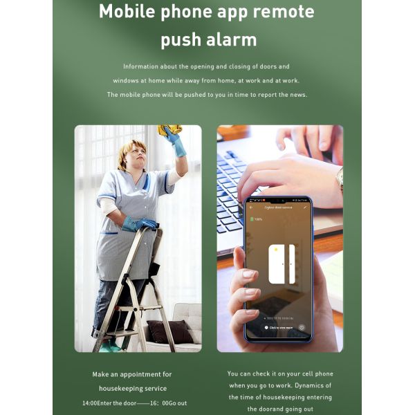 App Remote Assistanceintelligent Linkage Anti-theft Monitoring Tuya Smart Wi-Fi Door Sensor And Window Sensor