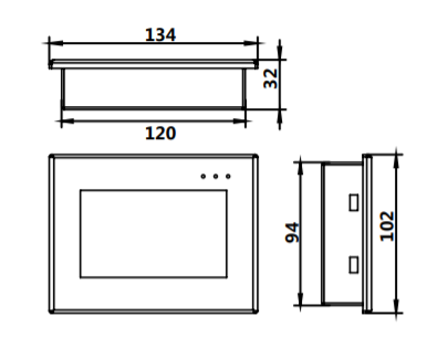 4.3 Inch 120*94mm HMI Control Panel 300cd/m2 ARM9 400MHz HMI Operator Panel