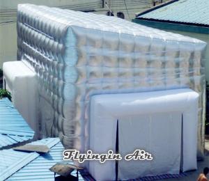 7m Pvc Silvery Inflatable Cube Tent for Exhibition and Trade Show
