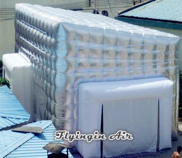Cheap 7m Pvc Silvery Inflatable Cube Tent for Exhibition and Trade Show for sale