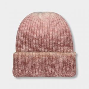 Quality 56cm Knit Beanie Hats For Girl Tie Dye Gradient Color Outdoor Flexible Thick Winter Hat wholesale