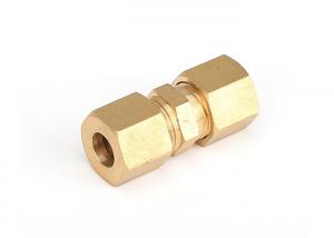 Quality Compression Tube Pipe Fitting Brass Straight Coupling OD Connector wholesale