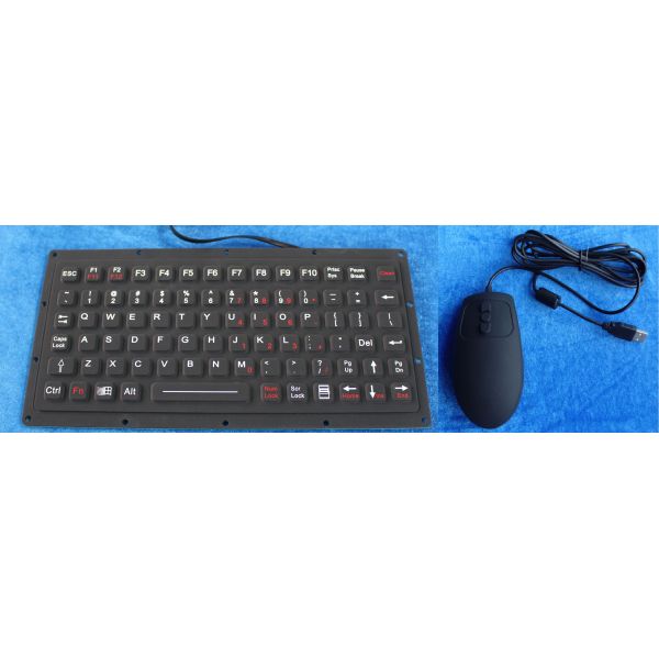 81 Keys Durable IP65 Waterproof Military Mini Silicone Ruber Keyboard For Ruggedized Computer