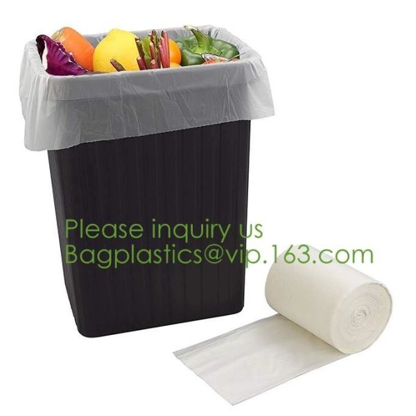 Eco-friendly Roll Compostable Plastic Bag Drawstring Biodegradable Garbage Bags,cornstarch custom compostable biodegrada