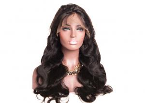 Quality 18 Inch Human Lace Front Wigs , Medium Brown Natural Looking Lace Front Wigs wholesale