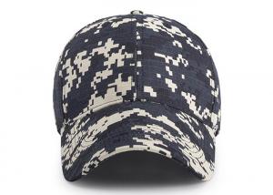 Quality 6 - panel Canvas Waterproof Buttonhole Army Camo Cap / Front Curved Baseball Cap wholesale