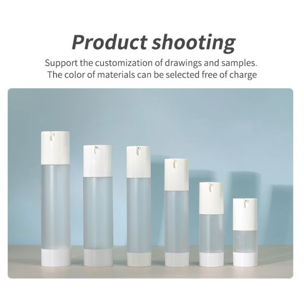 Cosmetic Airless Lotion Pump Bottles 30ml 60ml Plastic Serum Bottles Screen Printing