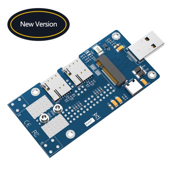 Cheap USB 3.0 & Type-C Auxiliary Power To NGFF M.2 B-Key Wireless Adapter Card With 2 NANO SIM Slot For 5G 4G LTE WWAN Modem Module. for sale