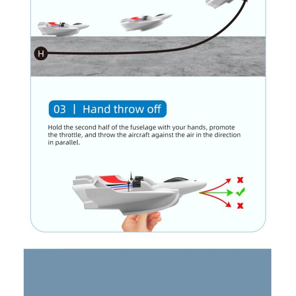 Rc Hydroplane Plane Toys Jet Fixed Wing 2.4g Remote Control Glider Foam Airplane Model Rc Plane for 8-13 Years Old