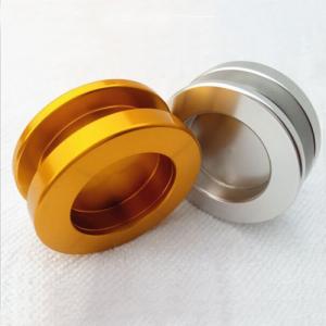 Quality Glass sliding door handle in gold plated , single hole door handle wholesale