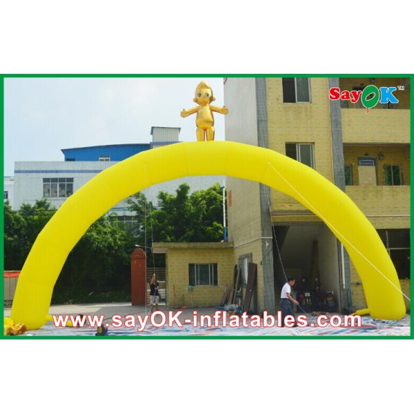 Inflatable Rainbow Arch Customized Yellow Fire - Proof Finish Line Inflatable Arch For Sports Games