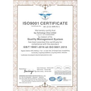 Key Technology ( China ) Limited Certifications