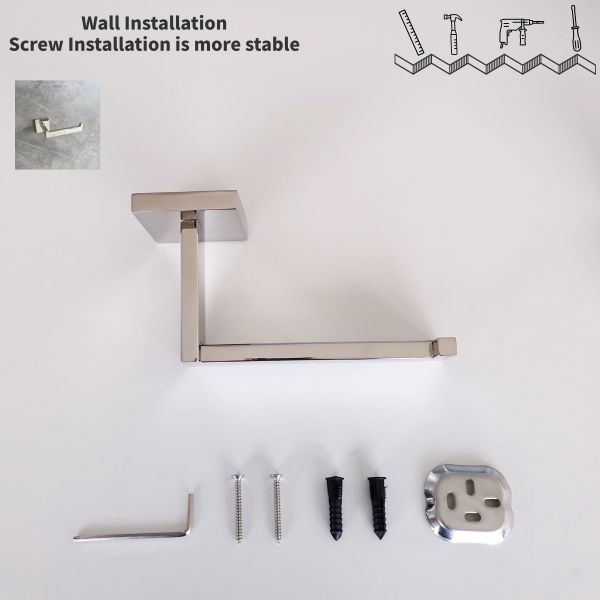 Sus304 Toilet Tissue Paper Roll Wall Mounted Customizable Towel Plate Holder