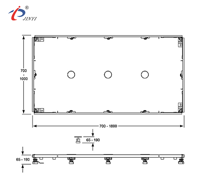 Oversized 80cm*150cm Rectangular Metal Shower Tray Support Frame