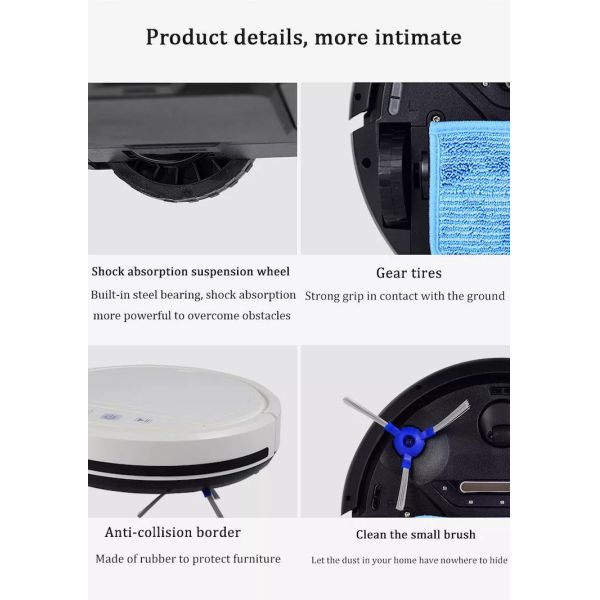 Glomarket Smart Home Tuya Robotic Auto Vacuum Cleaner 2500mah Battery Multifunction