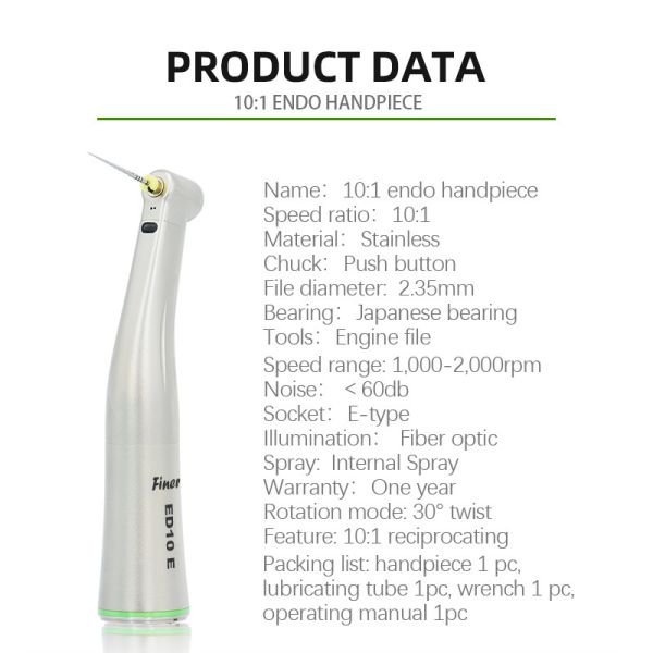 10:1 Endo Motor Dental Handpiece Unit for Root Canal Endodontic Treatment