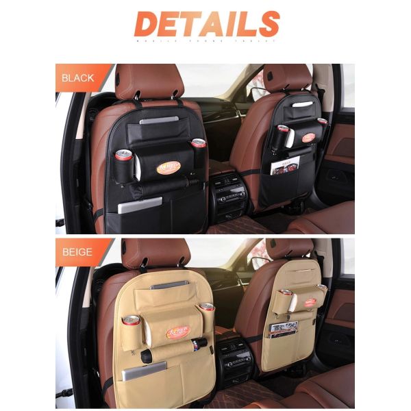 Multi Pocket Car Pocket Organizer , Durable Back Seat Storage Organizer