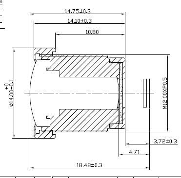 1080P Wide Angle Infrared Car DVR Lens , Waterproof Car Rear View Camera Lens 3.8mm