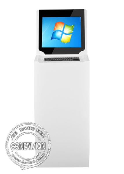 Cheap 21.5 Inch PCAP Touch Screen Kiosk Financial Bank Windows Self Service With Keyboard for sale