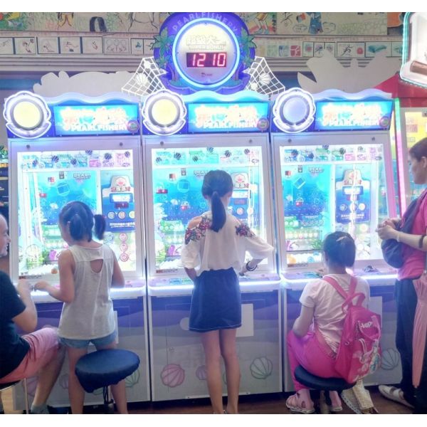 Redemption Pearl Fisher Happy Ball Pusher Lottery Ticket Game Machine For Amusement Room