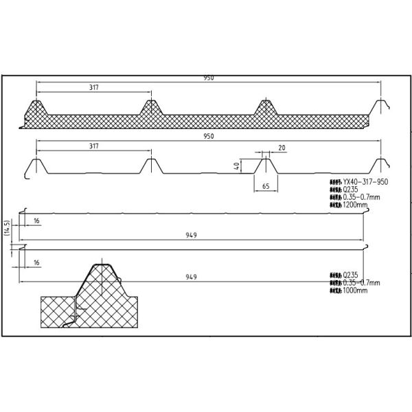 Simple Continuous PU Sandwich Panel Machine For 30 - 200mm Roof Wall Panel TW-PU1000