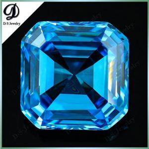 Quality 20*20mm aquamarine loose asscher cut gemstone wholesale