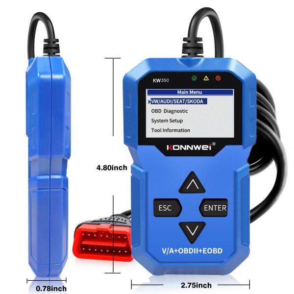 Autophix V007 Konnwei KW350 Audi OBD2 Scanner SRS Air Bag Diagnostic Tools